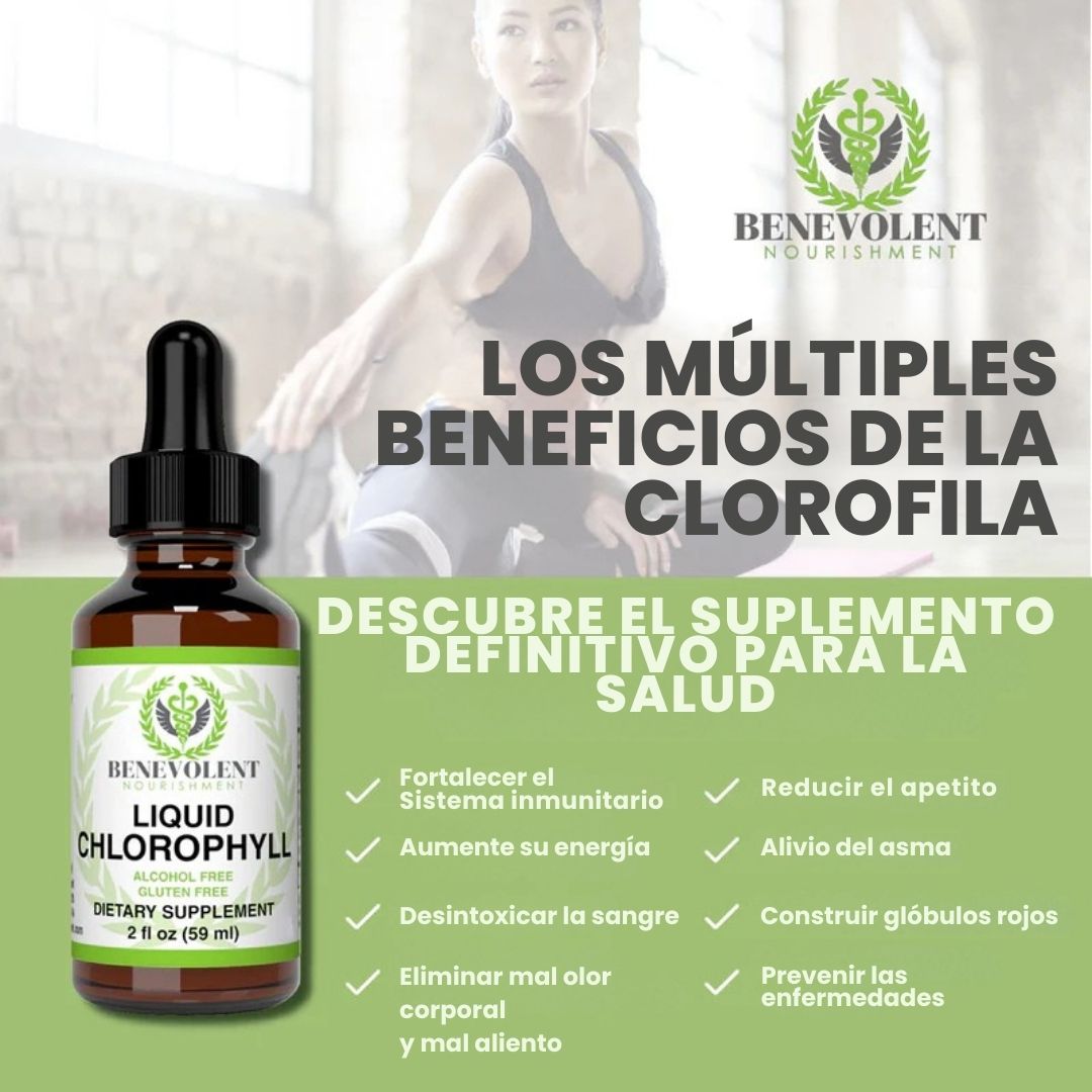 Clorofila Líquida en gotas (marca Benevolent®) Producto Original