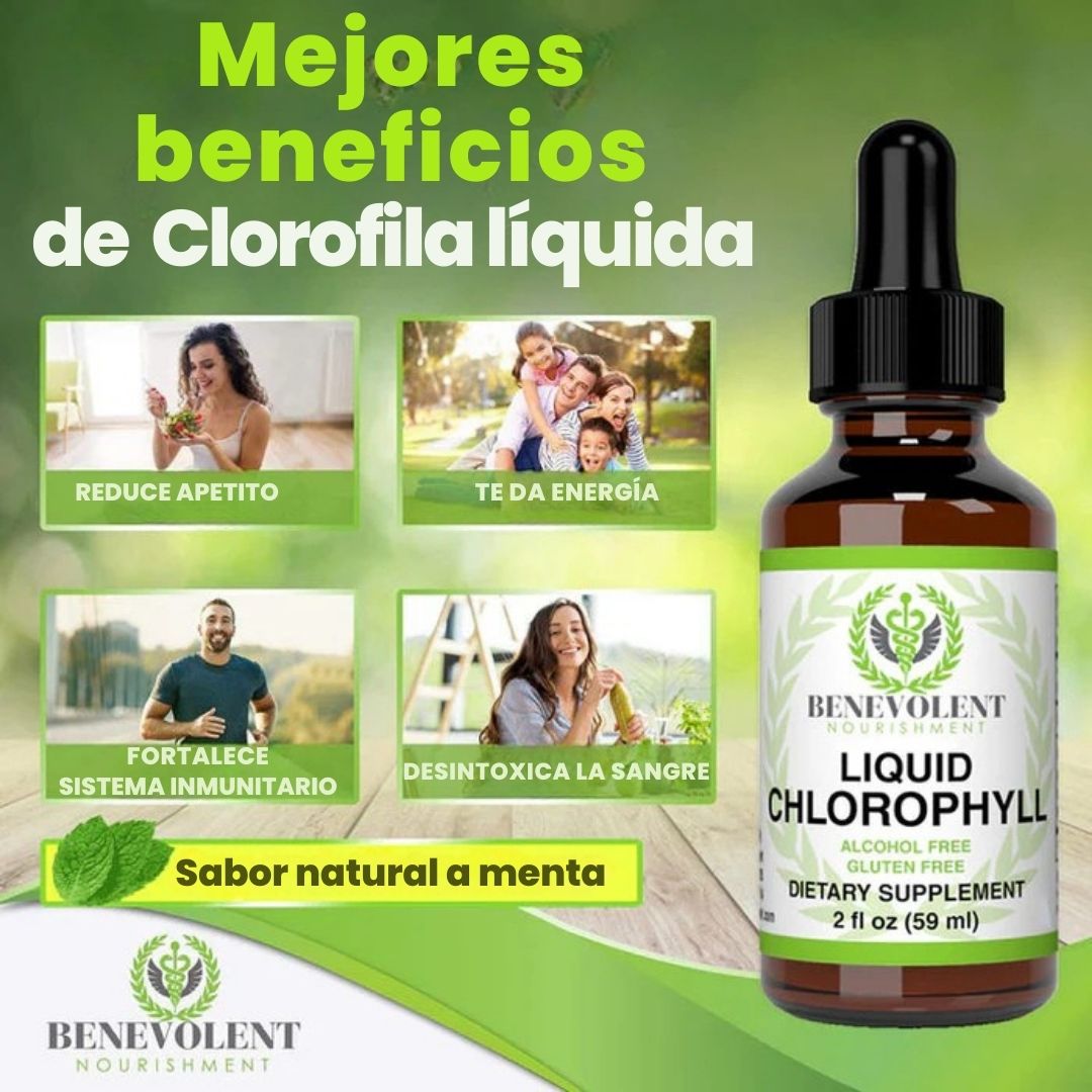 Clorofila Líquida en gotas (marca Benevolent®) Producto Original