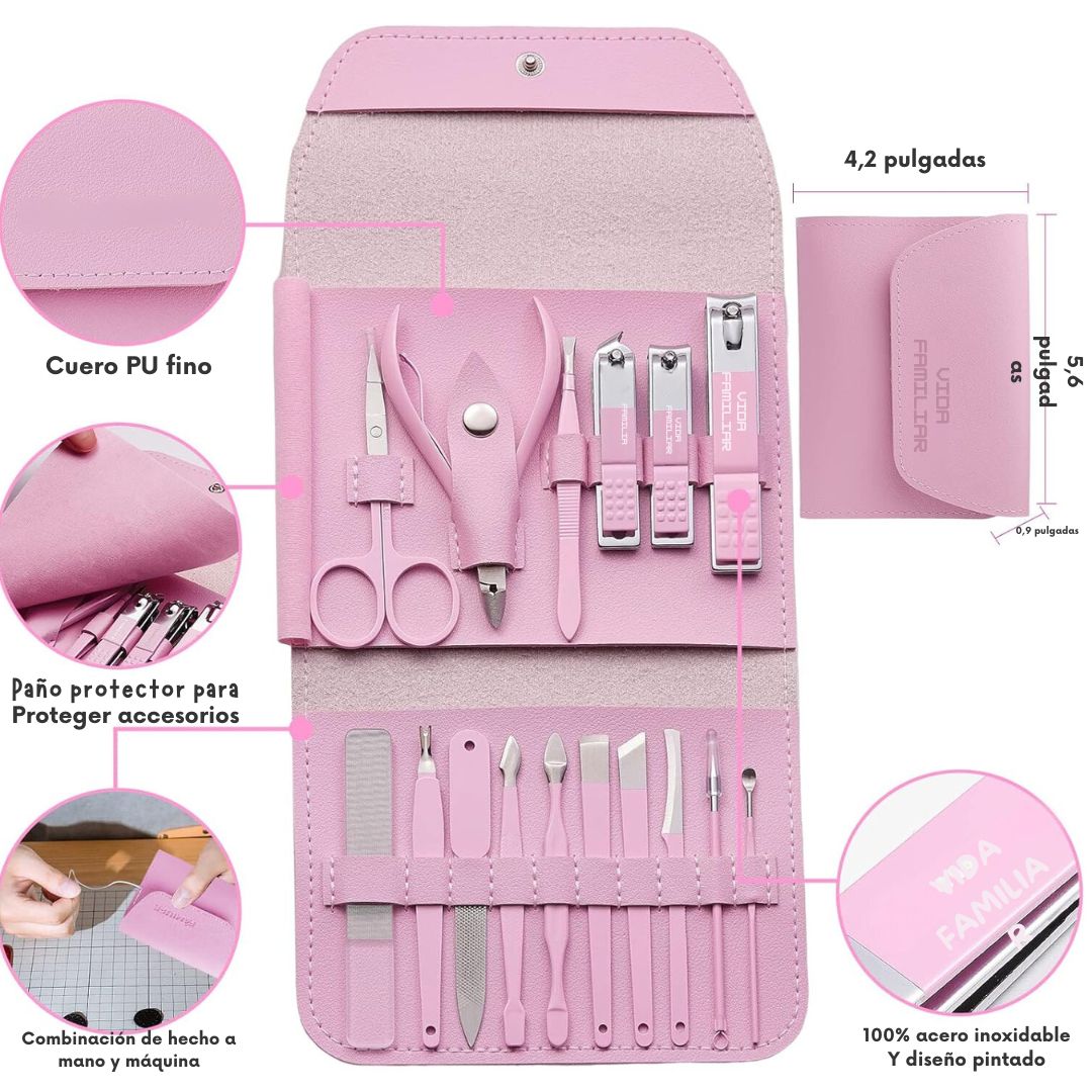 Set Manicure/Pedicure Kit Profesional 16 Pzs