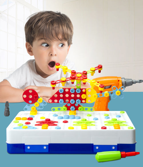 Mosaico Creativo™  Juego de taladro Montessori para niños (Kit de 237 Pcs)