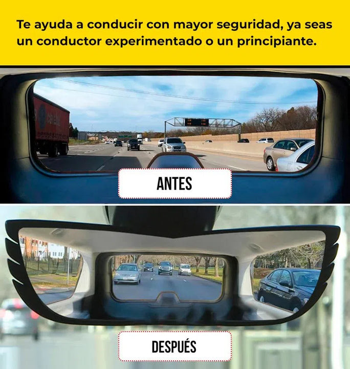 AngelView® Espejo retrovisor para Auto Gran Angular - ¡Visión panorámica, seguridad en cada viaje!