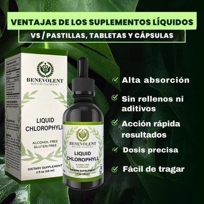 Clorofila Líquida en gotas (marca Benevolent®) Producto Original