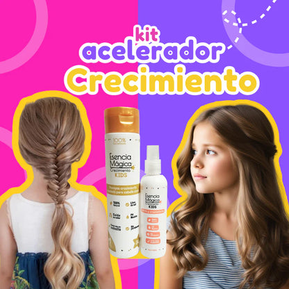 SUPER KIT: Acelerador crecimiento cabello 👧🏻 Esencia Mágica👑 (Shampoo + Spray)