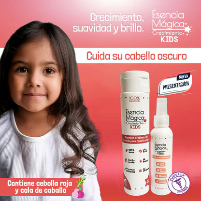 SUPER KIT: Acelerador crecimiento cabello 👧🏻 Esencia Mágica👑 (Shampoo + Spray)