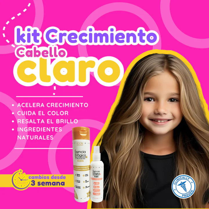 SUPER KIT: Acelerador crecimiento cabello 👧🏻 Esencia Mágica👑 (Shampoo + Spray)