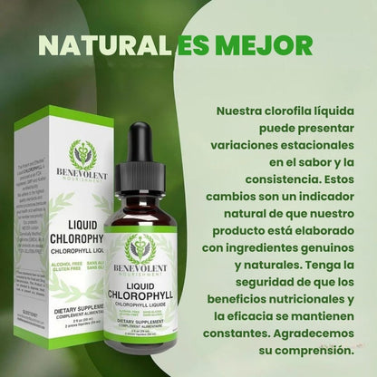 Clorofila Líquida en gotas (marca Benevolent®) Producto Original