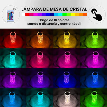 Crystalamp® Lampara led cristal tactil